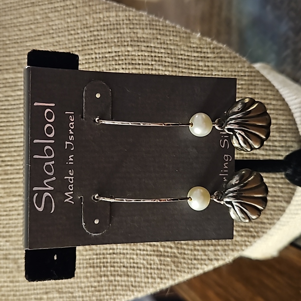 Sterling and pearl earrings Shablool